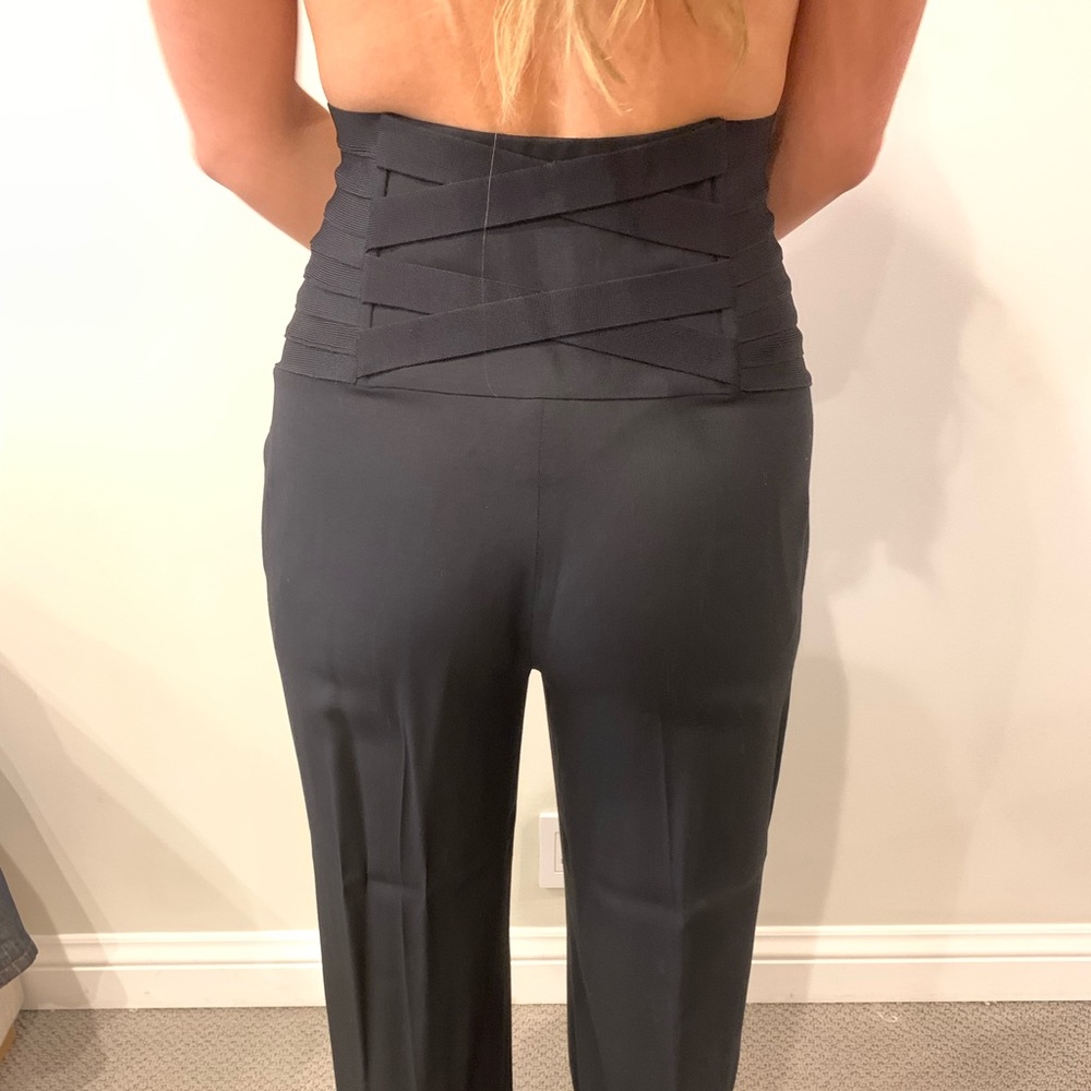 Herve Leger Black High-Waisted Trousers - Picture 4 of 8